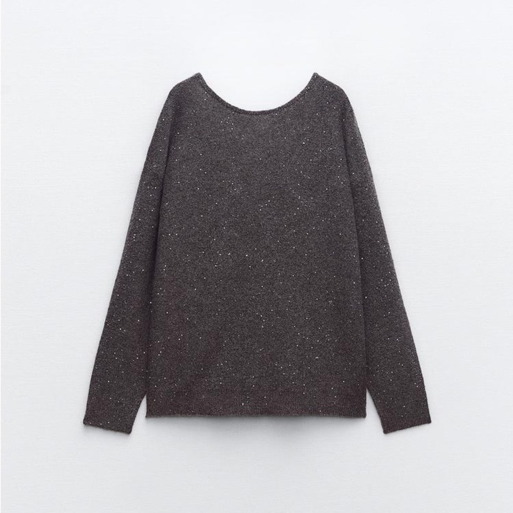 ZARA SEQUIN KNIT SWEATER - Picture 4 of 9